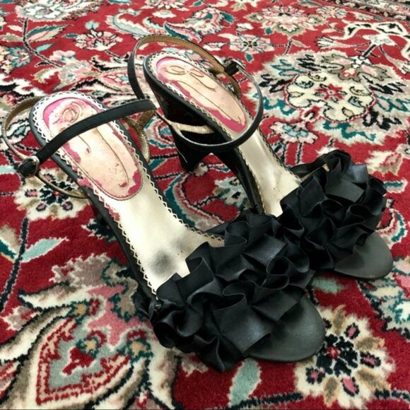 Y2K Ruffle Strappy Heels - Picture 2 of 5